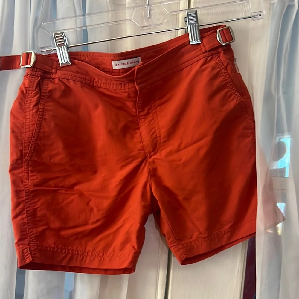 Orlebar Brown Boys Red Coral Swim Trunk Size 12 Years Adjustable Side Tabs